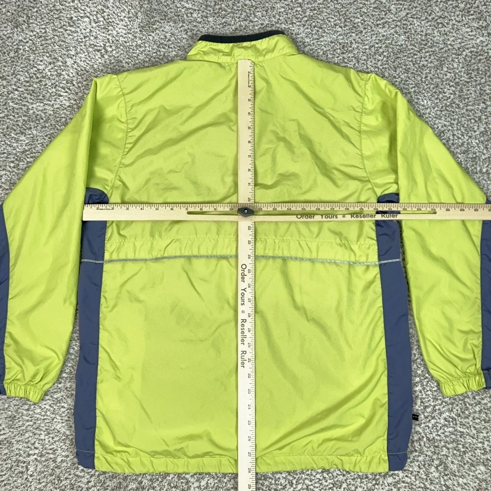 Vintage Nike Jacket Womens Large Yellow Zip Windbreaker‎ Reflective Running 90s